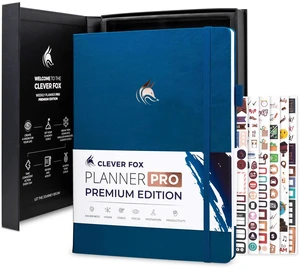 Planner PRO Premium, Undated Weekly, Daily, Budget, Mystic Blue 8.5x11" Not dated, Eco leather hardcover, box, stickers, Detailed vision & goal setter, Weekly pages & Monthly calendars Planner PRO Premium, Undated Weekly, Daily, Budget, Mystic Blue 8.5x11" Not dated, Eco leather hardcover, box, stickers, Detailed vision & goal setter, Weekly pages & Monthly calendars