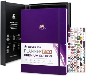 Planner PRO Premium, Undated Weekly, Daily, Budget, Purple 8.5x11" Not dated, Eco leather hardcover, box, stickers, Detailed vision & goal setter, Weekly pages & Monthly calendars Planner PRO Premium, Undated Weekly, Daily, Budget, Purple 8.5x11" Not dated, Eco leather hardcover, box, stickers, Detailed vision & goal setter, Weekly pages & Monthly calendars