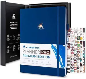 Planner PRO Premium, Undated Weekly, Daily, Budget, Navy Blue 8.5x11" Not dated, Eco leather hardcover, box, stickers, Detailed vision & goal setter, Weekly pages & Monthly calendars Planner PRO Premium, Undated Weekly, Daily, Budget, Navy Blue 8.5x11" Not dated, Eco leather hardcover, box, stickers, Detailed vision & goal setter, Weekly pages & Monthly calendars