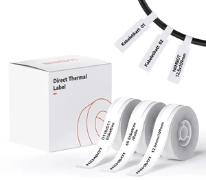 D11 Label Tape D110 Label Maker Papers 3Rolls Cable Labels, Self-Adhesive Labeling Tape 0.47" X 4.29" (12 X 109mm) Cable Label Refills for Home Office Circuit Box, 195 Labels/3Rolls, White D11 Label Tape D110 Label Maker Papers 3Rolls Cable Labels, Self-Adhesive Labeling Tape 0.47" X 4.29" (12 X 109mm) Cable Label Refills for Home Office Circuit Box, 195 Labels/3Rolls, White