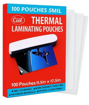 5 Mil Thermal Laminating Sheets Pouches 100ct 11.5 x 17.5 Inch Thermal Laminating Pouches for Photo, Document, Menu, Certificate, for Office & School Supplies, Fits all Laminator Machine 5 Mil Thermal Laminating Sheets Pouches 100ct 11.5 x 17.5 Inch Thermal Laminating Pouches for Photo, Document, Menu, Certificate, for Office & School Supplies, Fits all Laminator Machine