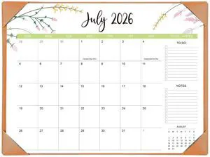 Desk Calendar 2026 with Desk Mat 22" x 17" Large Desk Pad Calendar Runs from July 2026 to December 2027, Floral Design Desktop Calendar for Home, Office Desk Calendar 2026 with Desk Mat 22" x 17" Large Desk Pad Calendar Runs from July 2026 to December 2027, Floral Design Desktop Calendar for Home, Office