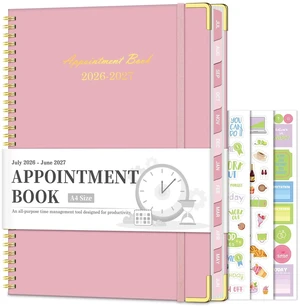 Appointment Book 2026-2027, 30-Minute Interval Hourly Planner, 8.5"×11" July 2026 - June 2027, Weekly & Monthly Appointment Planner, Daily Academic Planner for Office School, Pink Appointment Book 2026-2027, 30-Minute Interval Hourly Planner, 8.5"×11" July 2026 - June 2027, Weekly & Monthly Appointment Planner, Daily Academic Planner for Office School, Pink