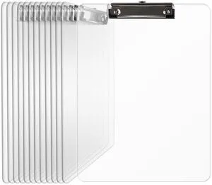 Plastic Clipboards Set of 12, A4 Acrylic Clear Board 8.5x11 Transparent Letter Size 9" x 12.5" for Classroom, Students,Office & School Supply Plastic Clipboards Set of 12, A4 Acrylic Clear Board 8.5x11 Transparent Letter Size 9" x 12.5" for Classroom, Students,Office & School Supply