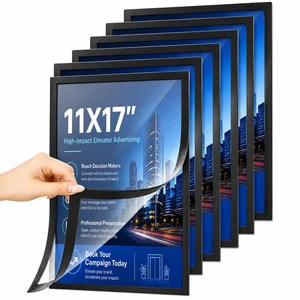 6-pack Magnetic Sign Holder, 11x17 Black Magnetic Paper Holder Dry Erase Reusable Design, 2 dry erase markers, 1 erasing cloth, And 4 pre-designed schedule templates, Self-adhesive 6-pack Magnetic Sign Holder, 11x17 Black Magnetic Paper Holder Dry Erase Reusable Design, 2 dry erase markers, 1 erasing cloth, And 4 pre-designed schedule templates, Self-adhesive