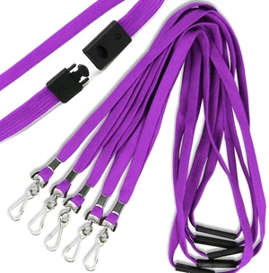 Premium Breakaway Lanyards with J-Hook - Flat Lanyards for ID Badges, Business Cards & Nametags - Bulk Pack of 100 (Purple) Premium Breakaway Lanyards with J-Hook - Flat Lanyards for ID Badges, Business Cards & Nametags - Bulk Pack of 100 (Purple)