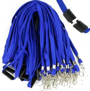 25 Pack Breakaway Lanyard with J-Hook Bulk Flat Lanyards for Name tag ID Badges (Blue, Breakaway 25 Pack) 25 Pack Breakaway Lanyard with J-Hook Bulk Flat Lanyards for Name tag ID Badges (Blue, Breakaway 25 Pack)