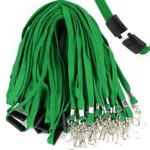 25 Pack Breakaway Lanyard with J-Hook Bulk Flat Lanyards for Name tag ID Badges (Green, Breakaway 25 Pack) 25 Pack Breakaway Lanyard with J-Hook Bulk Flat Lanyards for Name tag ID Badges (Green, Breakaway 25 Pack)