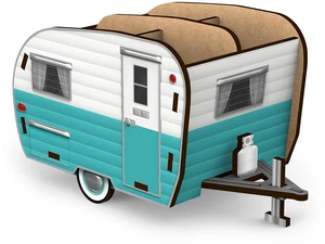 Genuine HAPPY CAMPER Vintage Camper Pencil Holder, White and Blue, Retro Desk Organizer- Great Gift for Coworkers and Travel Enthusiasts - Functional Desk & Cubicle Accessory Genuine HAPPY CAMPER Vintage Camper Pencil Holder, White and Blue, Retro Desk Organizer- Great Gift for Coworkers and Travel Enthusiasts - Functional Desk & Cubicle Accessory
