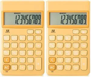 Standard Function Calculator, 12 Digits, Small Calculator, Orange (Pack of 2) Standard Function Calculator, 12 Digits, Small Calculator, Orange (Pack of 2)