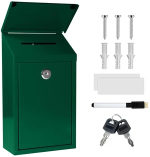 Metal Cash Box 10.2" with 2 Magnetic Whiteboard, Green 2 Reusable Magnetic Board, 1 Dry-Erase Marker, Waterproof Lid, 3.94in Slot, 3 Keys for Farm Stands & Donation Metal Cash Box 10.2" with 2 Magnetic Whiteboard, Green 2 Reusable Magnetic Board, 1 Dry-Erase Marker, Waterproof Lid, 3.94in Slot, 3 Keys for Farm Stands & Donation