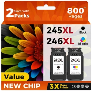 Compatible Ink Cartridge Replacement for Canon 245XL 246XL 245 246 XL (Black Color 2 Pack) PG245 CL246 MX490 MG2522 MX492 TR4520 TR4500 MG2520 TS3300 TS3322 MG2525 TR4522 TS3100 TS3122 TS3320 Compatible Ink Cartridge Replacement for Canon 245XL 246XL 245 246 XL (Black Color 2 Pack) PG245 CL246 MX490 MG2522 MX492 TR4520 TR4500 MG2520 TS3300 TS3322 MG2525 TR4522 TS3100 TS3122 TS3320