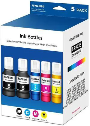 Compatible for EPT502 Ink Refill Bottle 5-Pack ET-2850 ET-3850 ET-4850 ET-15000 ET-2760 Ink Refill Bottles Use for ET2850 ET3850 ET4850 ET15000 ET2760 ET-2980 ET-3843 ET-3950 ET-4950 ET-3760 Printer Compatible for EPT502 Ink Refill Bottle 5-Pack ET-2850 ET-3850 ET-4850 ET-15000 ET-2760 Ink Refill Bottles Use for ET2850 ET3850 ET4850 ET15000 ET2760 ET-2980 ET-3843 ET-3950 ET-4950 ET-3760 Printer