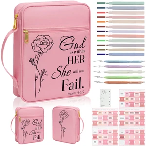 Bible Cover for Women, Bible Holder, Bible Study Supplies Accessories Bible Cover Carrier Carrying Organizer Bag, Zipper and Pockets for Standard Size Bible, Gift for Womenpinksuit Bible Cover for Women, Bible Holder, Bible Study Supplies Accessories Bible Cover Carrier Carrying Organizer Bag, Zipper and Pockets for Standard Size Bible, Gift for Womenpinksuit