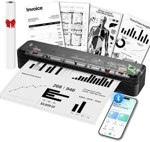 A8 Portable Thermal Printer, Wireless Bluetooth Inkless Printer for Travel, Supports 8.5" x 11" US Letter and A4 Thermal Paper, Compatible with iPhone, Android, Windows, Mac for Home Office A8 Portable Thermal Printer, Wireless Bluetooth Inkless Printer for Travel, Supports 8.5" x 11" US Letter and A4 Thermal Paper, Compatible with iPhone, Android, Windows, Mac for Home Office