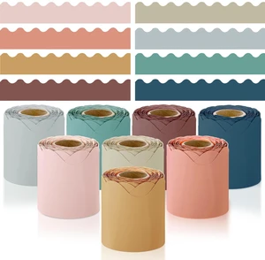 8 Rolls 262.4 Feet Scalloped Bulletin Board Borders Bulletin Boarder Trim School Decoration Borders for School, Classroom Decoration, Boho Colors 8 Rolls 262.4 Feet Scalloped Bulletin Board Borders Bulletin Boarder Trim School Decoration Borders for School, Classroom Decoration, Boho Colors