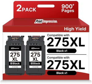 PG-275 Black Ink Cartridge for Canon 275 Black Ink High Yield 2-Black PG-275XL 275 XL 275XL Ink Cartridges for Canon Printers TS3500 TS3522 TS3520 TS3720 TS3722 TR4700 TR4720 TR4722 TR4723 PG-275 Black Ink Cartridge for Canon 275 Black Ink High Yield 2-Black PG-275XL 275 XL 275XL Ink Cartridges for Canon Printers TS3500 TS3522 TS3520 TS3720 TS3722 TR4700 TR4720 TR4722 TR4723