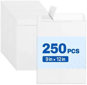 9 x 12 Catalog Envelopes Self Seal, Security Mailing Envelopes, 28lb White Paper, Ultra Strong Quick-Seal for Documents, Office & Business Use, 250 Pack 9 x 12 Catalog Envelopes Self Seal, Security Mailing Envelopes, 28lb White Paper, Ultra Strong Quick-Seal for Documents, Office & Business Use, 250 Pack