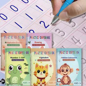 Reusable Grooved Handwriting Workbooks,Magic Copybook,Magic Writing Practice Copy Books, to Help Children Improve Their Handwriting Ink Practice Age 3-8 Calligraphy for Kids(5-Book Gift Set) Reusable Grooved Handwriting Workbooks,Magic Copybook,Magic Writing Practice Copy Books, to Help Children Improve Their Handwriting Ink Practice Age 3-8 Calligraphy for Kids(5-Book Gift Set)