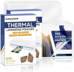 200 Pack 5mil 3x5" Thermal Laminating Pouches Badge Laminate Pouches Clear Laminated Luggage Tags Printable Laminator Pouches for Business Permits Cards (200, 3"x5"-5mil) 200 Pack 5mil 3x5" Thermal Laminating Pouches Badge Laminate Pouches Clear Laminated Luggage Tags Printable Laminator Pouches for Business Permits Cards (200, 3"x5"-5mil)