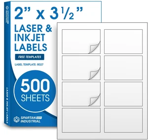 2" X 3.5" Matte White Printable Labels for Inkjet and Laser Printers 2" X 3.5" Matte White Printable Labels for Inkjet and Laser Printers