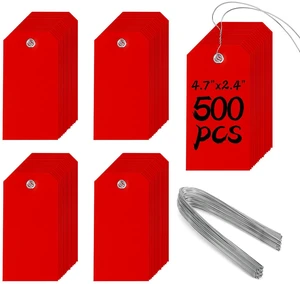 Heavy Duty Plastic Shipping Tags - Waterproof Hang Tags with String Wires, Ideal for Car Parts & Equipment (Red, 4 3/4 x 2 3/8) Heavy Duty Plastic Shipping Tags - Waterproof Hang Tags with String Wires, Ideal for Car Parts & Equipment (Red, 4 3/4 x 2 3/8)