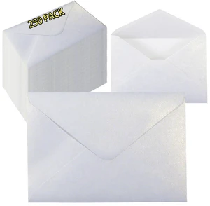 A7 White 5x7 Envelopes 250Pcs, 120g Pearl Paper with Gold Stickers Premium 120g Pearl Glitter Paper, Printable & Writable, for Wedding Invitations, Baby Shower, Christmas, Graduation Party A7 White 5x7 Envelopes 250Pcs, 120g Pearl Paper with Gold Stickers Premium 120g Pearl Glitter Paper, Printable & Writable, for Wedding Invitations, Baby Shower, Christmas, Graduation Party