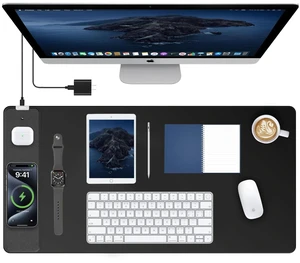 Mouse Pad with 15W Wireless Charging, 31.5"x15.75" XXL Large Desk Mat Gaming Mousepad Home Office Waterproof Desk Pad, Computer Desk Mat, Includes 20W PD Adapter & 6.56ft Woven Cable Mouse Pad with 15W Wireless Charging, 31.5"x15.75" XXL Large Desk Mat Gaming Mousepad Home Office Waterproof Desk Pad, Computer Desk Mat, Includes 20W PD Adapter & 6.56ft Woven Cable