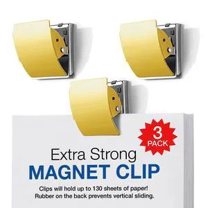 Extra Strong Magnetic Clips, Large Yellow, 3-Pack Extra Strong Magnetic Clips, Large Yellow, 3-Pack
