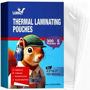 5Mil Thermal Laminating Pouches 4x6, Photo Size Sleeves for Recipe Cards, Bookmarks, Library Cards & Flashcards 300 Pack, Crystal-Clear Glossy, Hot Laminator Compatible, Acid-Free 5Mil Thermal Laminating Pouches 4x6, Photo Size Sleeves for Recipe Cards, Bookmarks, Library Cards & Flashcards 300 Pack, Crystal-Clear Glossy, Hot Laminator Compatible, Acid-Free