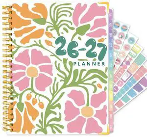 Planner 2026-2027, Weekly and Monthly Academic Planner, 8.8"x11.4" Jul 2026 - Jun 2027, Daily Agenda Planning Book with Hardcover, Pocket, Stickers & Tabs for Women Students Office, A5 Size Planner 2026-2027, Weekly and Monthly Academic Planner, 8.8"x11.4" Jul 2026 - Jun 2027, Daily Agenda Planning Book with Hardcover, Pocket, Stickers & Tabs for Women Students Office, A5 Size