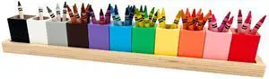 Wooden Crayon & Colored Pencil Holder, 11 Cups, Classroom (Large) Montessori Color Sorting Caddy, 11 Beechwood Cups Plus 8 Bonus Stencils, Hold Crayons Pencils Markers, Toddler & Teacher Gift Wooden Crayon & Colored Pencil Holder, 11 Cups, Classroom (Large) Montessori Color Sorting Caddy, 11 Beechwood Cups Plus 8 Bonus Stencils, Hold Crayons Pencils Markers, Toddler & Teacher Gift