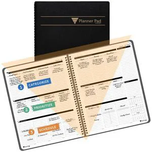 Spiral Bound July 2026 June 2027 / Academic Year 6 3/4" x 8 1/2" Medium 3-Tier Funnel Down 12 Month/Weekly Organizer, Black Cover/Black Ink Spiral Bound July 2026 June 2027 / Academic Year 6 3/4" x 8 1/2" Medium 3-Tier Funnel Down 12 Month/Weekly Organizer, Black Cover/Black Ink