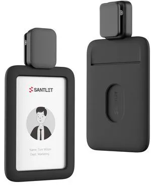 ID Badge Holder with Clip, Soft Silicone, Retractable Cord Clean Quiet Profile with 2 Card Slots, Privacy Protection for Nurses Teachers Employees Office Workers, Black ID Badge Holder with Clip, Soft Silicone, Retractable Cord Clean Quiet Profile with 2 Card Slots, Privacy Protection for Nurses Teachers Employees Office Workers, Black