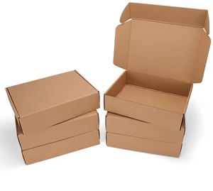 12x9x3 inch Small Shipping Boxes, Set of 6 Mailer Boxes, Brown Single Corrugated, DIY Cardboard, Easy Fold, Shape Well, Self locking, Book Mailing, Shirt Shipping, Small Business 12x9x3 inch Small Shipping Boxes, Set of 6 Mailer Boxes, Brown Single Corrugated, DIY Cardboard, Easy Fold, Shape Well, Self locking, Book Mailing, Shirt Shipping, Small Business