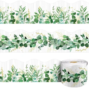 72 Ft Eucalyptus Bulletin Board Border, Boho Die-Cut Rolled Border Trim Wall Decor Trim Border for Photo Walls, Classroom Boards and Chalkboards, Adds a Boho Touch to Back-to-School Classrooms 72 Ft Eucalyptus Bulletin Board Border, Boho Die-Cut Rolled Border Trim Wall Decor Trim Border for Photo Walls, Classroom Boards and Chalkboards, Adds a Boho Touch to Back-to-School Classrooms