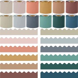 Boho Colors Classroom Borders - 12 Rolls, 393.6 Feet Scalloped Trim for Bulletin Boards and Decorations Boho Colors Classroom Borders - 12 Rolls, 393.6 Feet Scalloped Trim for Bulletin Boards and Decorations