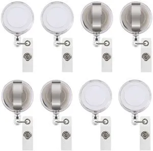 50 Pcs Retractable Badge Reel Clips Holder for Hanging ID Card Name Clear White,Strong Pull Resistance,Bulk Carabiner Reels for Nurse Doctor Teachers Students School Office Workers 50 Pcs Retractable Badge Reel Clips Holder for Hanging ID Card Name Clear White,Strong Pull Resistance,Bulk Carabiner Reels for Nurse Doctor Teachers Students School Office Workers