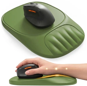 Ergonomic Mouse Pad with Wrist Rest, Sloped Memory Foam Mousepad with Wrist Support, Cooling Channels, Non-Slip Base, Smooth Lycra Surface for Office, Gaming & Home Desk (Sage Green) Ergonomic Mouse Pad with Wrist Rest, Sloped Memory Foam Mousepad with Wrist Support, Cooling Channels, Non-Slip Base, Smooth Lycra Surface for Office, Gaming & Home Desk (Sage Green)