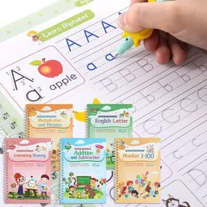 Magical Handwriting Workbooks Handwriting Practice Copybook Aid Magic Pen Reusable Copybook Grooves Template Design for Children Books Suitable for Children's Learning Magical Handwriting Workbooks Handwriting Practice Copybook Aid Magic Pen Reusable Copybook Grooves Template Design for Children Books Suitable for Children's Learning