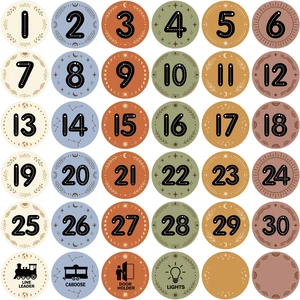 36PCS Boho Line Up Spots for Classroom Floor 4" Number Stickers Waterproof Classroom Spots Number Labels Markers for Preschool Kindergarten Elementary Back to School Teacher Must Haves 36PCS Boho Line Up Spots for Classroom Floor 4" Number Stickers Waterproof Classroom Spots Number Labels Markers for Preschool Kindergarten Elementary Back to School Teacher Must Haves