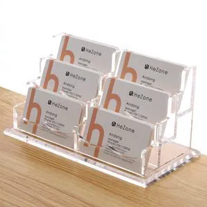 Business Cards Holder Display for Desk, Clear Acrylic Multiple 3 Tier 6 Slot Business Card Stand, Holds 300 Cards-1 Pack (6 Slots-H) Business Cards Holder Display for Desk, Clear Acrylic Multiple 3 Tier 6 Slot Business Card Stand, Holds 300 Cards-1 Pack (6 Slots-H)