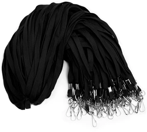 100-Pack Black Lanyards for ID Badges with Swivel J-Hooks - Versatile Neck Lanyard for Keys, Card Holders, Whistles, and More - Ideal for Offices, Teachers, Kids, and Cruise Ship Cards 100-Pack Black Lanyards for ID Badges with Swivel J-Hooks - Versatile Neck Lanyard for Keys, Card Holders, Whistles, and More - Ideal for Offices, Teachers, Kids, and Cruise Ship Cards