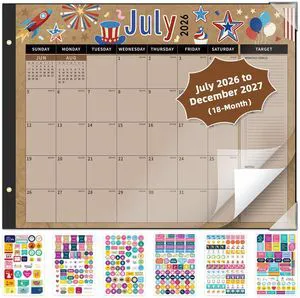 Calendar 2026-2027 Large Desk Calendar 2026 Monthly Desktop Calendar 22'' x 17'', 18 Month Family Office Calendar with Plastic Cover, Use July 2026 - Dec 2027 Calendar 2026-2027 Large Desk Calendar 2026 Monthly Desktop Calendar 22'' x 17'', 18 Month Family Office Calendar with Plastic Cover, Use July 2026 - Dec 2027
