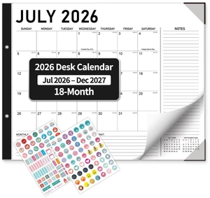 Large Desk Calendar 2026-2027 - 18-Month Jul 2026 - Dec 2027, 22x17in Minimalist Extra Large Desktop Calendar, Academic Calendar with Protection Corner, Stickers for Office School and Home Large Desk Calendar 2026-2027 - 18-Month Jul 2026 - Dec 2027, 22x17in Minimalist Extra Large Desktop Calendar, Academic Calendar with Protection Corner, Stickers for Office School and Home