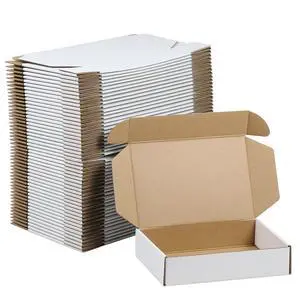 50 Pack 9x6x2 Inches Small Shipping Boxes, White Corrugated Cardboard Boxes, Moving Mailing Packing Box 50 Pack 9x6x2 Inches Small Shipping Boxes, White Corrugated Cardboard Boxes, Moving Mailing Packing Box