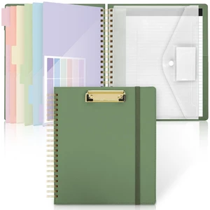 Storage Clipboard Folder with 6 Dividers & Refillable Notepad 6 Dividers with 12 Pockets for Letter Size, A Snap-seal Letter size Pouch,Spiral Clipboards Padfolio for Teacher Worker Nurse Storage Clipboard Folder with 6 Dividers & Refillable Notepad 6 Dividers with 12 Pockets for Letter Size, A Snap-seal Letter size Pouch,Spiral Clipboards Padfolio for Teacher Worker Nurse