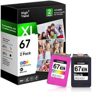 67XL Ink Cartridges Combo Pack Compatible for HP Ink 67 XL Work with DeskJet 2827e 4155e 2800e 2755e 2700 2734e 2855e Envy 6455e 6400e 6000 Printer (Black, Tri-Color) 67XL Ink Cartridges Combo Pack Compatible for HP Ink 67 XL Work with DeskJet 2827e 4155e 2800e 2755e 2700 2734e 2855e Envy 6455e 6400e 6000 Printer (Black, Tri-Color)