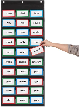 Sentence Strip Pocket Chart, 17" Wide x 44" Tall, Black Pocket Chart For Dry Erase Sentence Strips, Easy to Use & Hang, Reusable, For Classrooms, Home & Office Sentence Strip Pocket Chart, 17" Wide x 44" Tall, Black Pocket Chart For Dry Erase Sentence Strips, Easy to Use & Hang, Reusable, For Classrooms, Home & Office