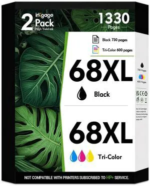68e High Yield for HP 68 Ink Cartridge Black and Tri-Color Combo Pack Compatible for HP 68XL Ink Cartridges for Envy 6155e 6155 6555e 6152e 6552e 6558e 6165e 6100e 6500e 6550e Series Printers 68e High Yield for HP 68 Ink Cartridge Black and Tri-Color Combo Pack Compatible for HP 68XL Ink Cartridges for Envy 6155e 6155 6555e 6152e 6552e 6558e 6165e 6100e 6500e 6550e Series Printers